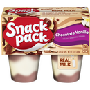 Snack Pack Triple Chocolate Vanilla Pudding Cups, 3.25 oz, 4 Count