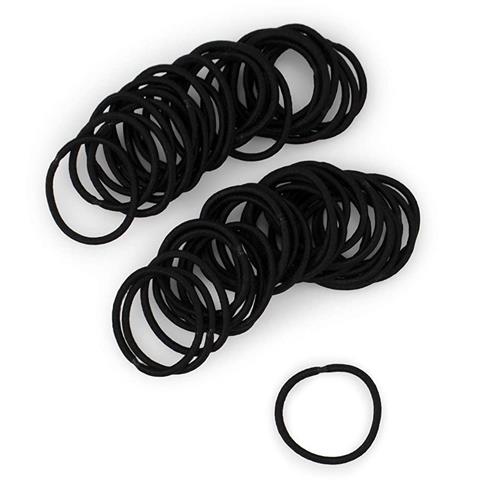 Expressions Black Mini Hair Elastics, 36's