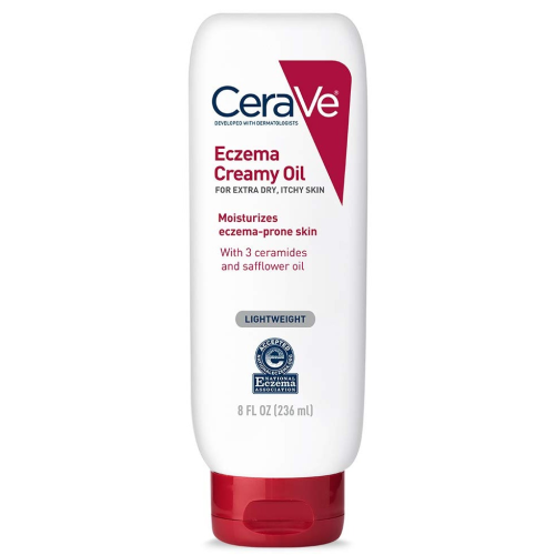 CeraVe Eczema Creamy Oil | 8 Fluid Ounce | Eczema Treatment Body Oil for Dry Skin & Itch Relief | Fragrance Free