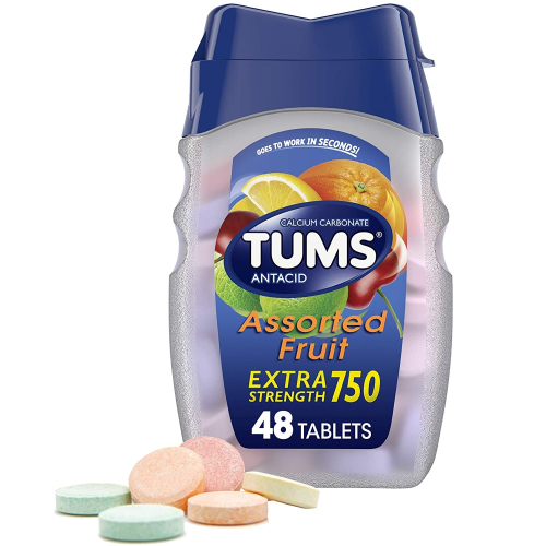 TUMS Extra Strength Antacid Chewable Tablets, Assorted Fruit Flavors - 48 Count