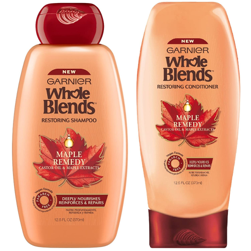 Garnier Blends Whole - Maple Remedy - Paraben Free Vegan Formula - Shampoo and Conditioner