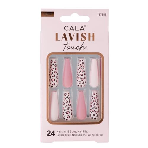 Cala Lavish Touch Long Press On Nails, 24's Animal Print