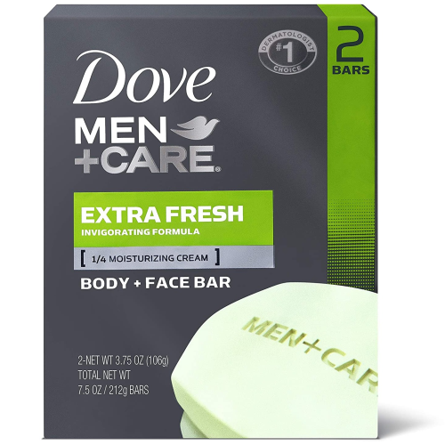 Dove Men+Care Body and Face Bar Soap - Extra Fresh Body and Facial Cleanser 3.75 oz 2 Bars