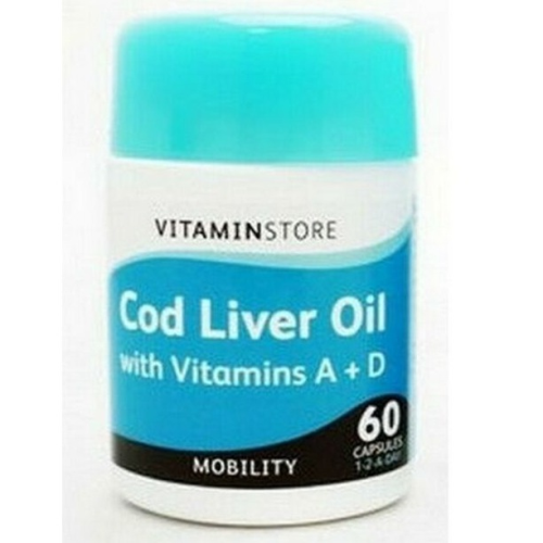 Vitamin Store Cod Liver Oil 500mg With Vitamins A + D 60 Capsules