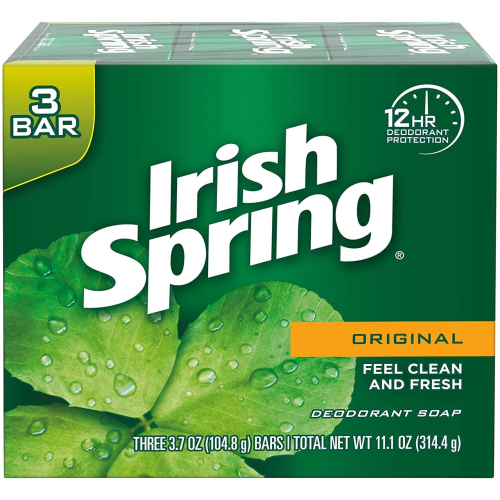Irish Spring Deodorant Bar Soap, Original, 3 Bar