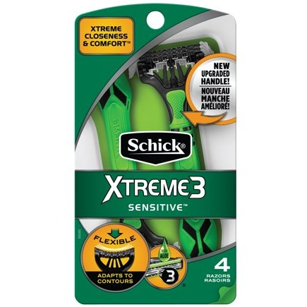 Schick Xtreme3 Sensitive Men's Disposable Razors, 4 Ct