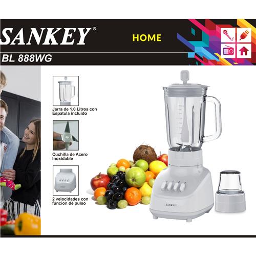 Sankey Electric Blender 1.0L - Glass Jar - White