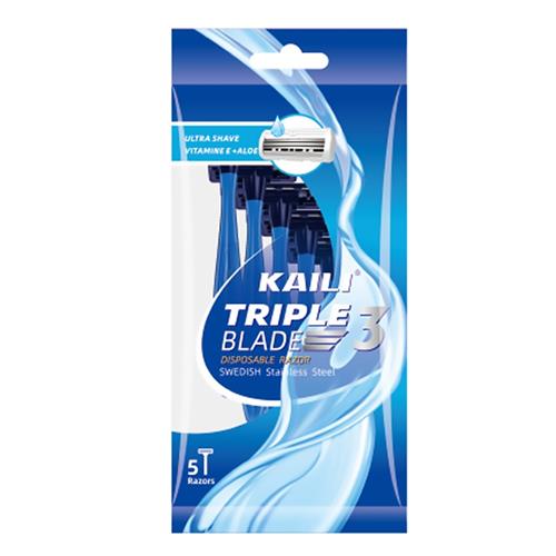 Kaili Triple Blade Disposable Razors, 5 Pack