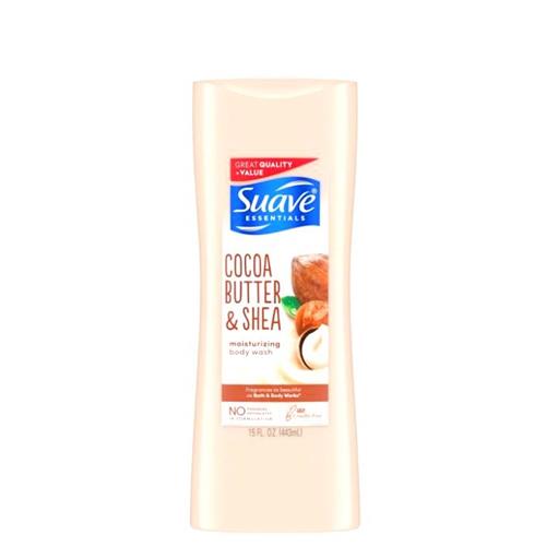 Suave Essentials Cocoa Butter & Shea Body Wash, 12 Fl Oz