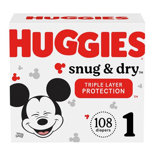 Huggies Snug & Dry Stage 1 Triple Layer Protection - 108's