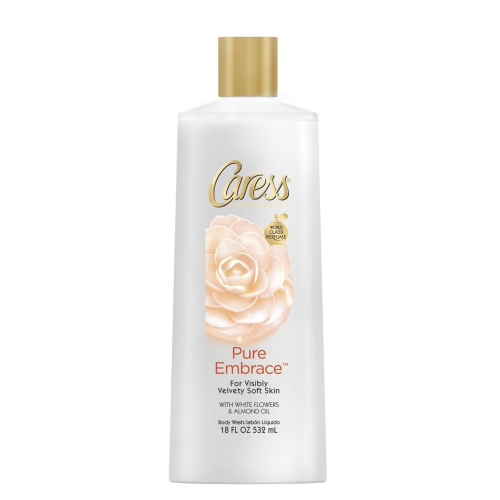 Caress, Pure Embrace, Silkening Body Wash With White Flowers & Almond Oil 18 fl oz