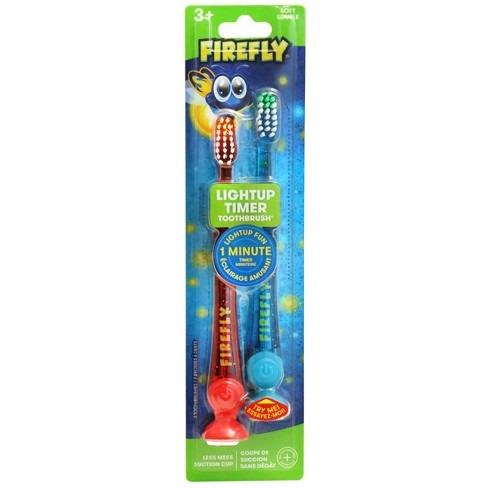 Firefly 2 Pack Light Up Timer Toothbrush With Suction Cup