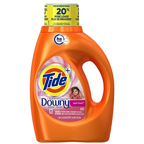 Tide Plus Downy He Turbo Clean 29 Loads Liquid Laundry Detergent, April Fresh Scent - 46oz