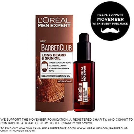 L'Oreal Paris Men Expert, Beard Oil, Barber Club Beard & Skin Oil, 30 ml