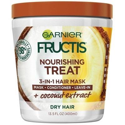 Garnier Fructis Nourishing Treat 1 Minute + Coconut Extract Hair Mask - 13.5 fl oz