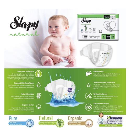 Sleepy Natural Baby Velcro Diapers