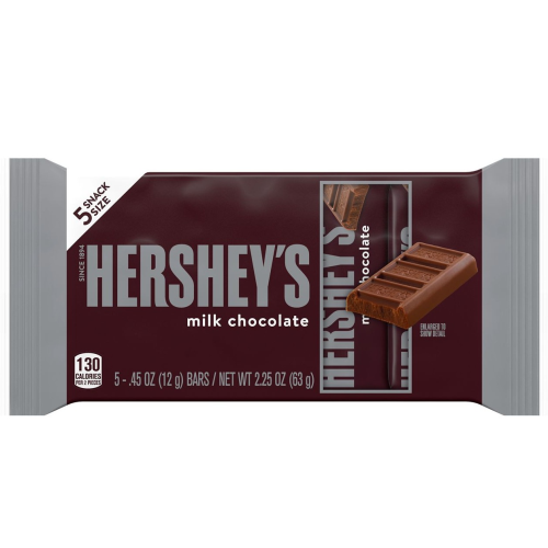 Hershey's Milk Chocolate Snack Size Candy, 2.25 oz, Pack (5 ct)