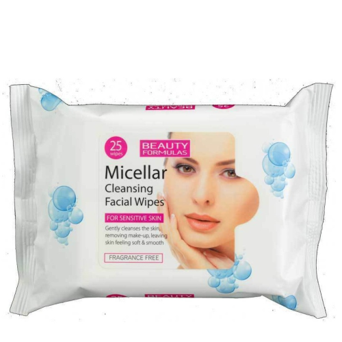 Beauty Formulas Micellar Cleansing Facial Wipes Skin Care 25 wipes