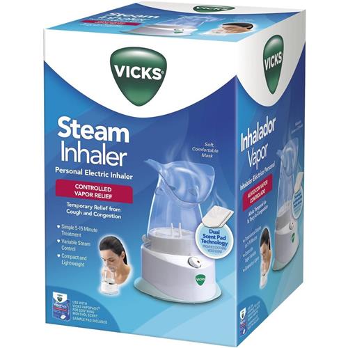 Vicks Personal Steam Inhaler, V1200, With Soft Face Mask for Targeted Steam Relief