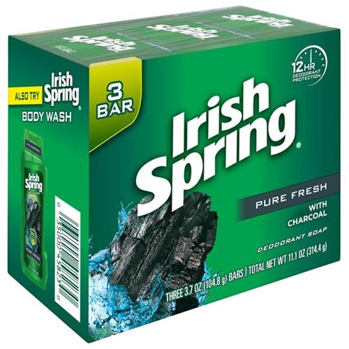 Irish Spring Pure Fresh with Charcoal Bar Soap - 3 Bars