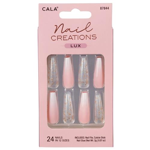 Cala Nail Creations Lux Press On Nails 24's Ombre Pink Long