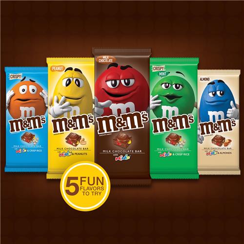 M&M'S Milk Chocolate Candy Bar With Minis, 4 Oz