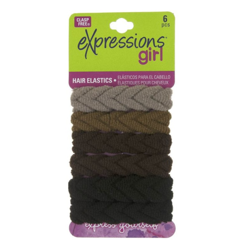 Expressions Girl's HAIR ELASTICS - 6 Pieces