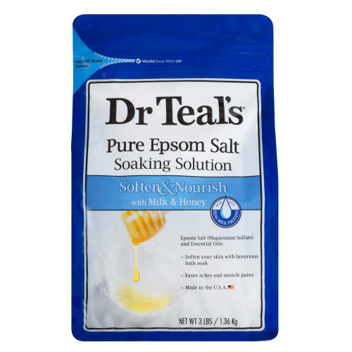 Dr Teal s Pure Epsom Salt Soaking Solution Soften & Nourish with Milk & Honey 3lb