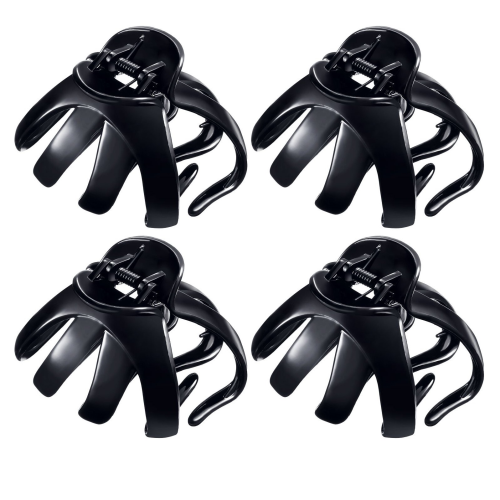 EXPRESSIONS BLACK & TORT MEDIUM OCTOPUS CLIP - 4PCS