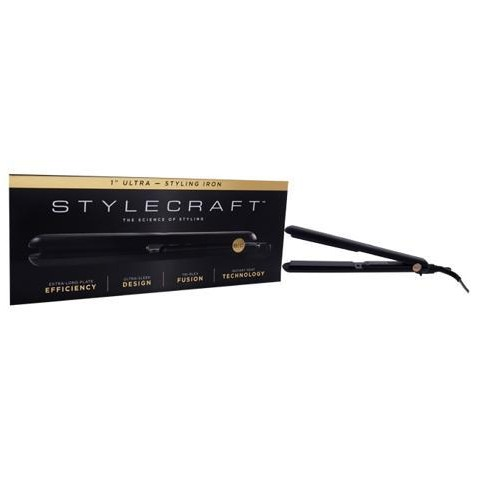 StyleCraft Professional Ultra Straightening Iron, Black, 1"