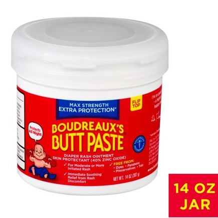 Boudreaux's Butt Paste Maximum Strength Diaper Rash Ointment Jar - 14oz