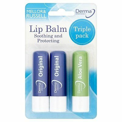 Derma Soothing And Protecting Lip Balms, 3 Pack