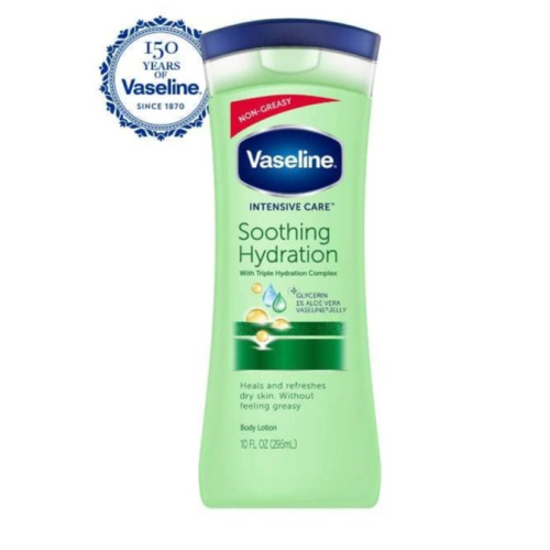 Vaseline Intensive Care Soothing Hydration Dry Skin Lotion With 100% Pure Aloe Extract 10 oz