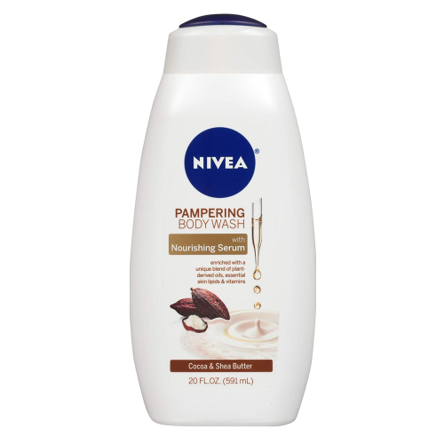 NIVEA Pampering Cocoa and Shea Butter Body Wash - with Nourishing Serum - 20 fl. oz
