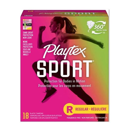 Playtex Sport - Regular Absorbency Unscented Tampons 18 Count