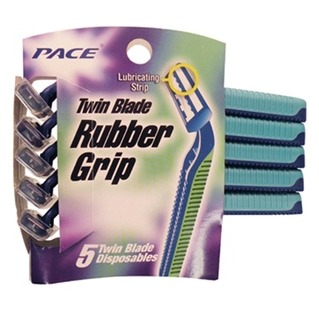 DORCO PACE MENS SHAVE TWIN BLADE RUBBER GRIP 5'S