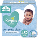 Pampers Baby Wipes Complete Clean Scented 6X Pop-Top Packs, 432 Count