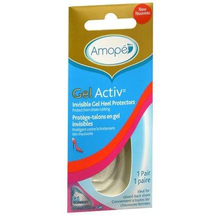 Amope Gel Activ Invisible Gel Heel Protectors For Women Size 5-10 - 1 Pair