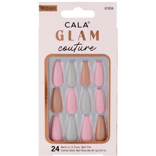 Cala Glam Couture 3 Color Earth Press On Nails, 24's Medium