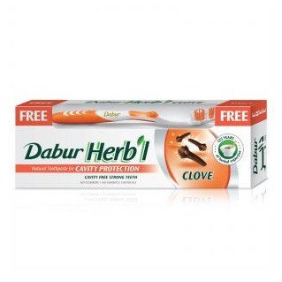 Dabur Natural Clove Toothpaste For Cavity Protection With Toothbrush 150g