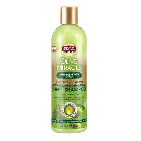 African Pride Olive Miracle 2 in 1 Shampoo and Conditioner 12 oz