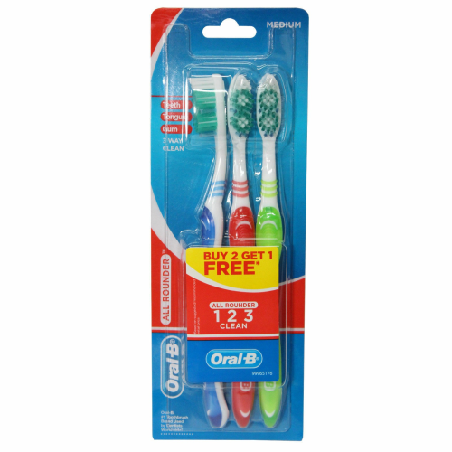 ORAL B ALL ROUNDER 3 PACK TOOTHBRUSHES