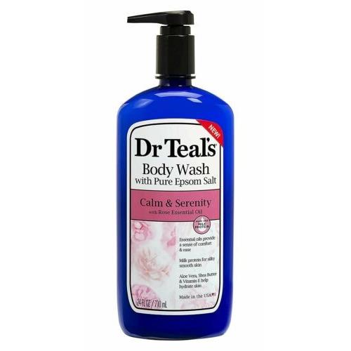 Dr Teal's Calm & Serenity Body Wash with Rose Essential Oil, 24 oz.