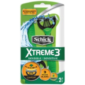 Schick Apparatus Xtreme 3 Sensitive Skin, Green - 2 Razor