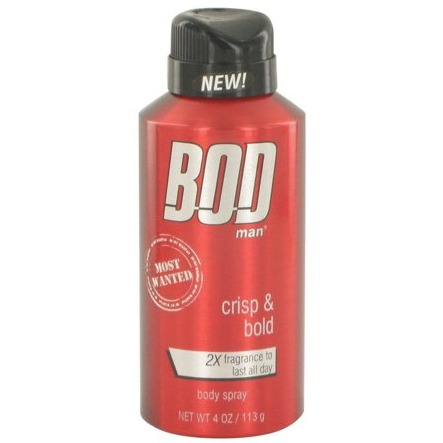 Bod Man Most Wanted Fragrance Body Spray for Men 4 oz