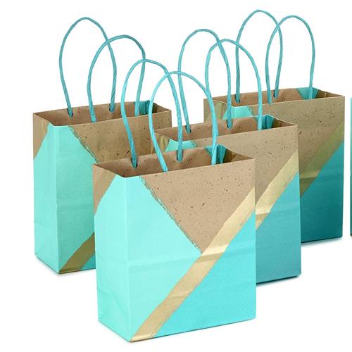 Hallmark Single Medium Gift Bag, Turquoise & Gold