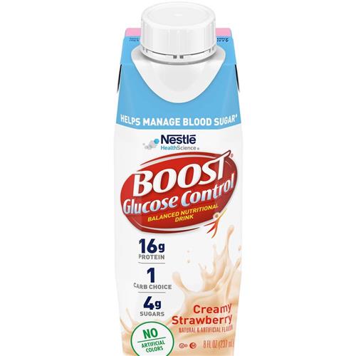 Boost Glucose Control Nutritional Drink, Creamy Strawberry, 8 fl oz Bottle