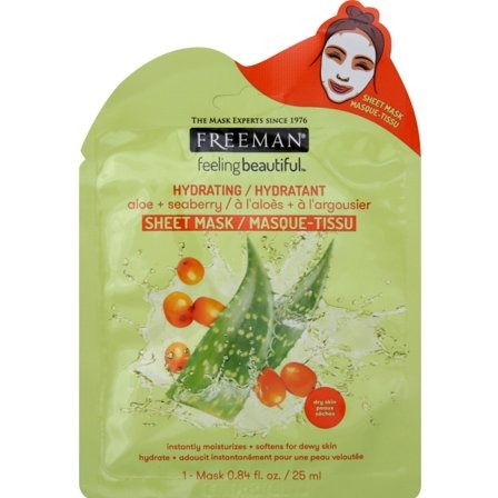 Freeman Hydrating Aloe And Seaberry Sheet Mask 0.84 Oz