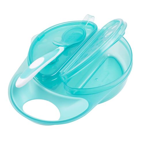 Dr Brown's Travel Fresh Bowl and Spoon, 1-Pack, Turquoise