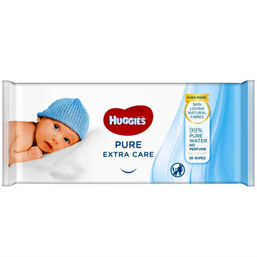 Huggies Pure Extra Care Baby Wipes - 56 Wipes